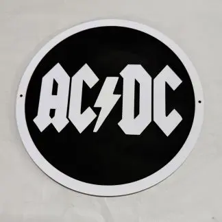 AC/DC wall plaque, 12 inch two‑layer MDF engraved rock music artwork