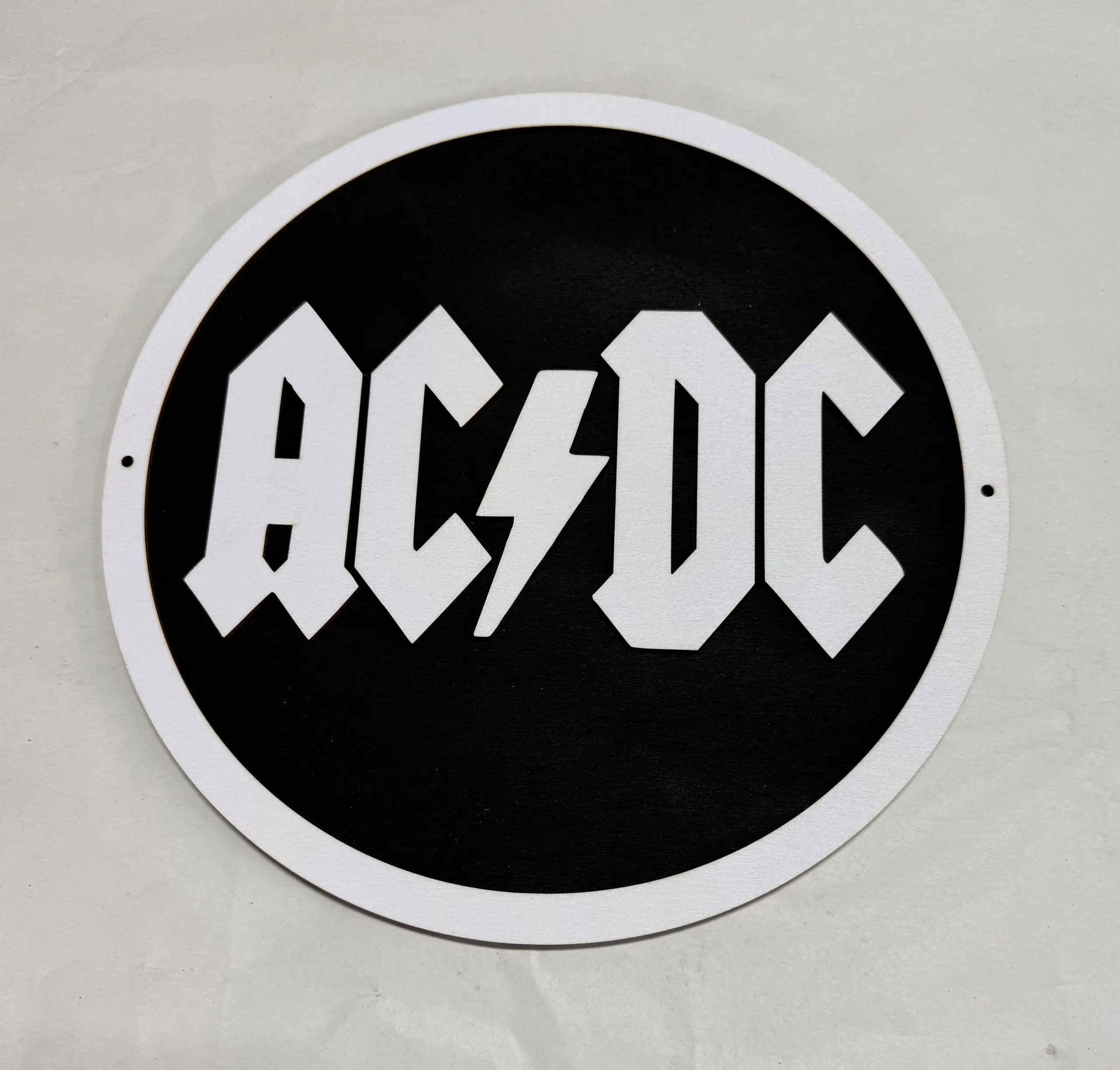 AC/DC wall plaque, 12 inch two‑layer MDF engraved rock music artwork