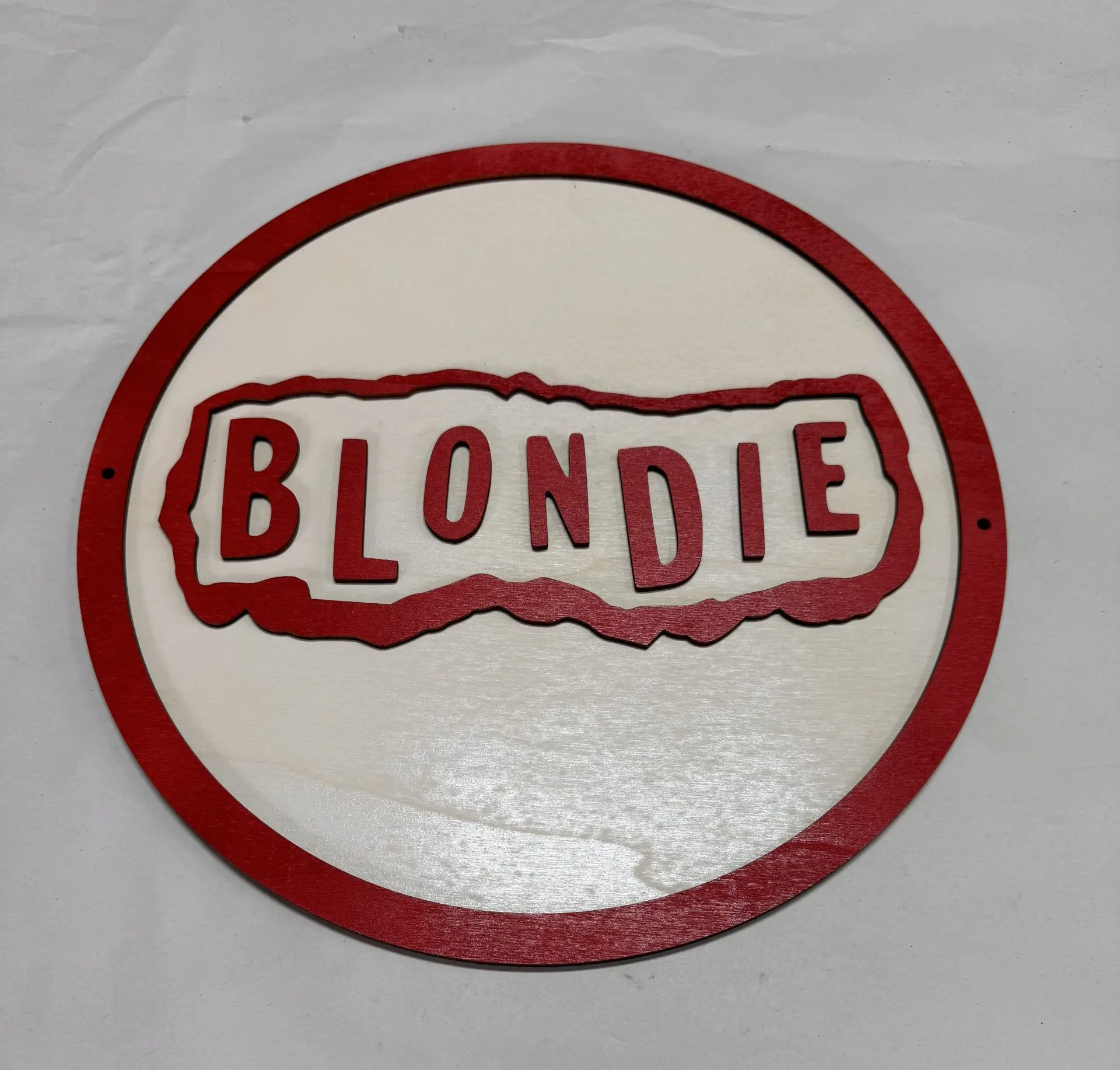 Blondie wall plaque, 12 inch two‑layer MDF engraved music artwork