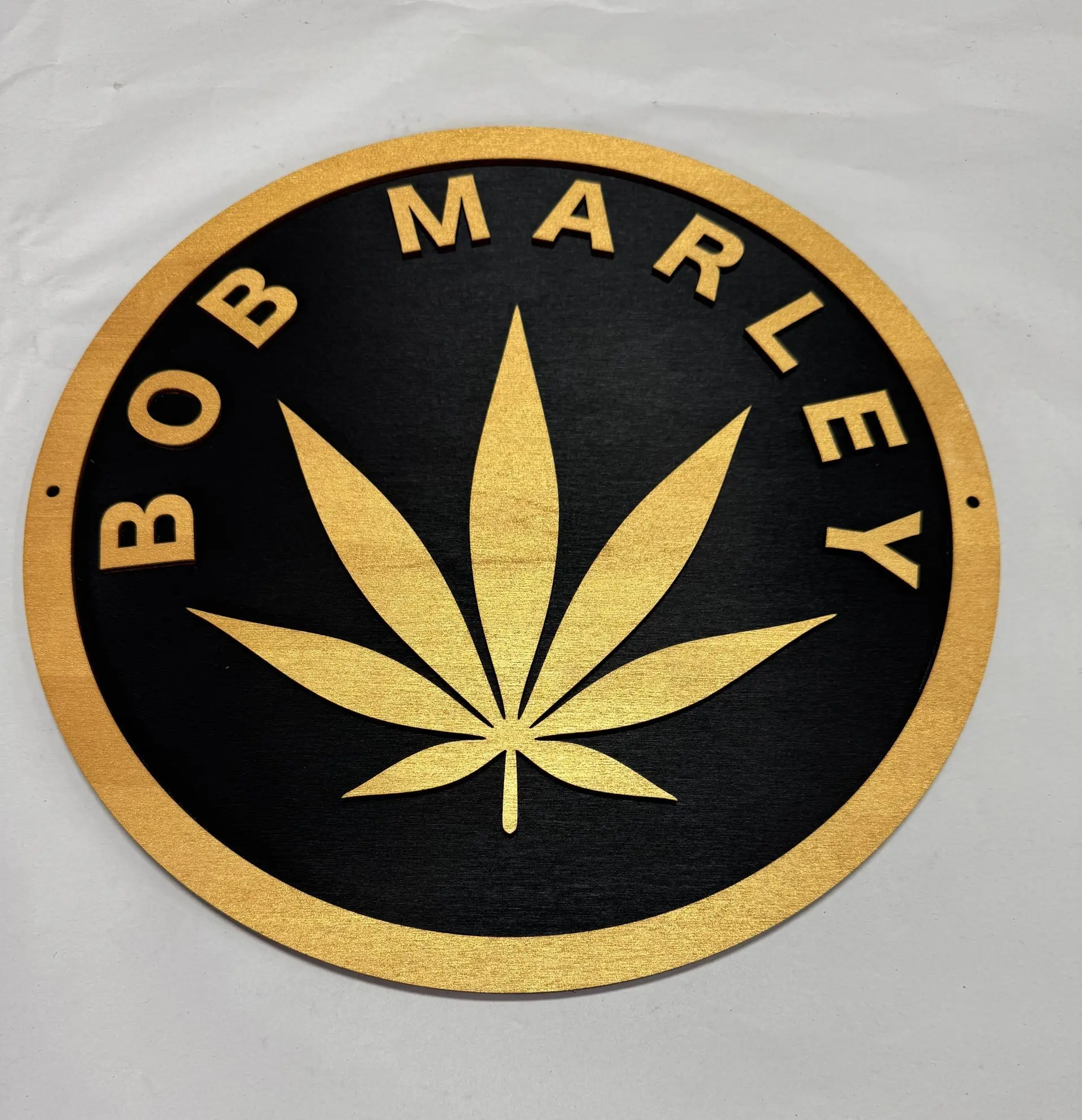 Bob Marley wall plaque, 12 inch two‑layer MDF engraved reggae music artwork