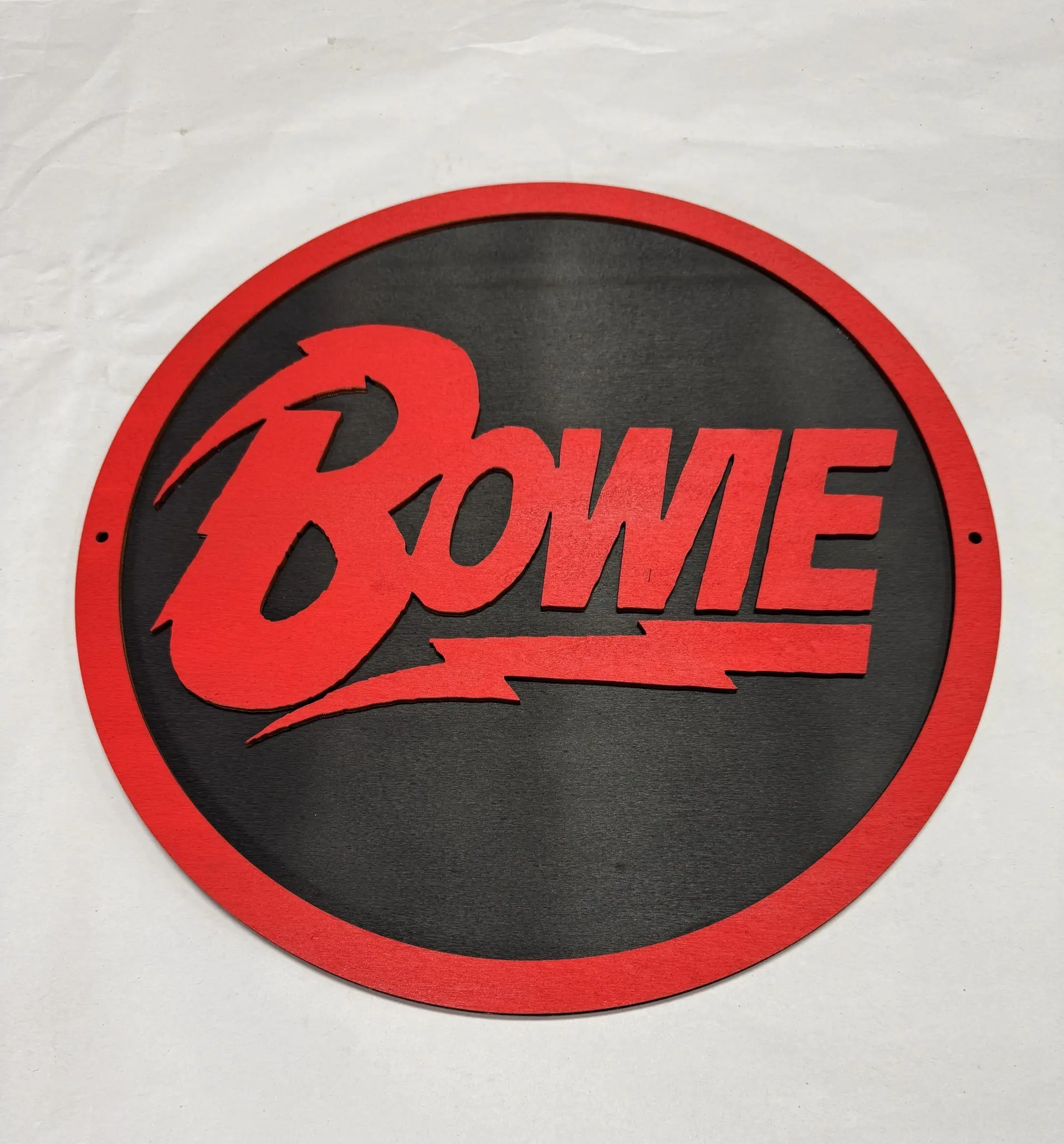 David Bowie wall plaque, 12 inch two‑layer MDF engraved music artwork