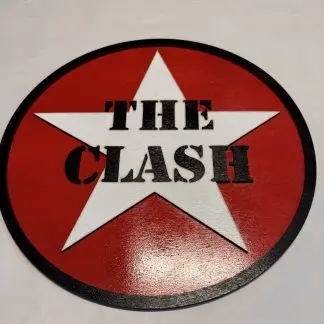 Clash wall plaque, 12 inch two‑layer MDF engraved punk rock artwork