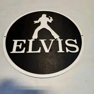 Elvis Presley wall plaque, 12 inch two‑layer MDF engraved rock and roll artwork