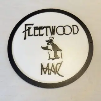 Fleetwood Mac wall plaque, 12 inch two‑layer MDF engraved music artwork