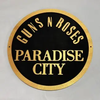 Guns N Roses Plaque – 12" Diameter, Two‑Layer MDF Engraved Rock Music Wall Art
