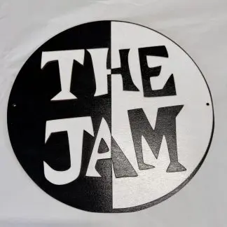Front view of The Jam wall plaque – 30.5 cm two‑layer MDF engraved music design by Boon Hill Designs