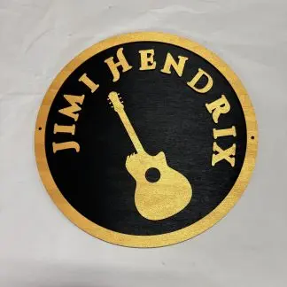 Hendrix two‑layer MDF plaque showing raised silhouette and engraved detail