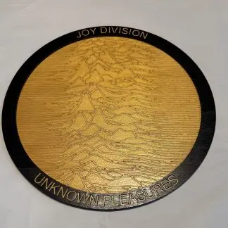 Joy Division wall plaque, 12 inch two‑layer MDF engraved post‑punk artwork