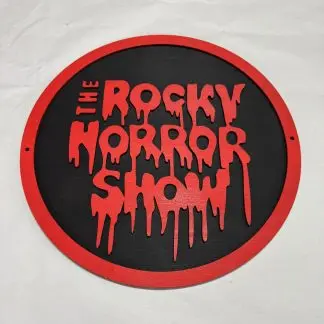 Front view of Rocky Horror Show wall plaque, 12 inch two‑layer MDF engraved artwork