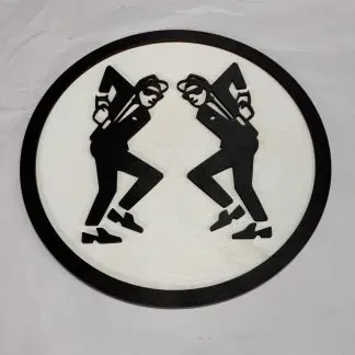 Front view of Ska Rude Boys wall plaque, 12 inch two‑layer MDF engraved ska artwork