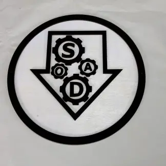 Front view of System of a Down wall plaque, 12 inch two‑layer MDF engraved alternative metal artwork