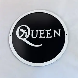 Front view of Queen music wall plaque, 12 inch two‑layer MDF engraved artwork