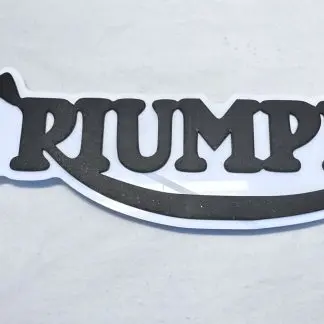 Front view of Triumph motorcycle sign, 56 × 19 cm two‑layer acrylic wall art with standoff mounts