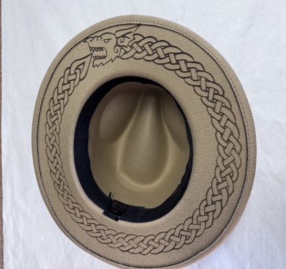 Fedora Hat with Celtic Snake Engraveing. - Image 2