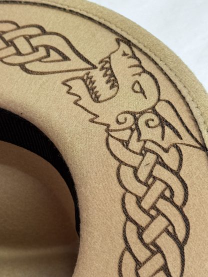 Fedora Hat with Celtic Snake Engraveing. - Image 3