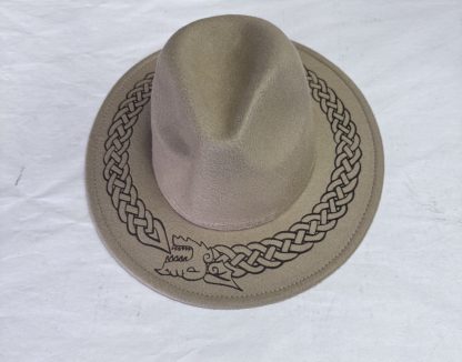 Fedora Hat with Celtic Snake Engraveing.