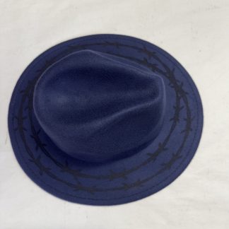 Fedora Hat with Barbed Wire Engraveing.