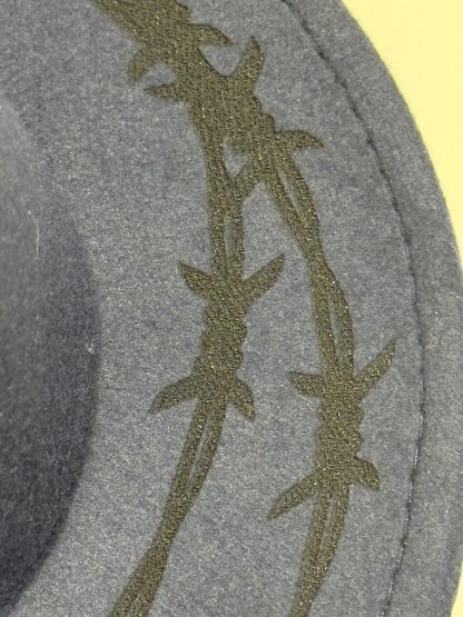 Fedora Hat with Barbed Wire Engraveing. - Image 2