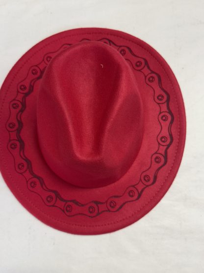 Fedora Hat with Bike Chain Engraveing.