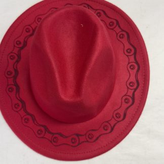 Fedora Hat with Bike Chain Engraveing.