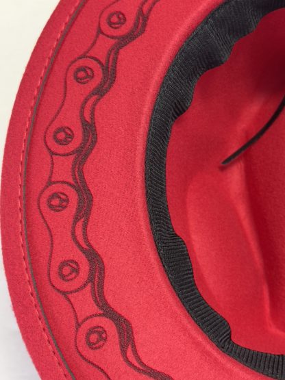 Fedora Hat with Bike Chain Engraveing. - Image 2