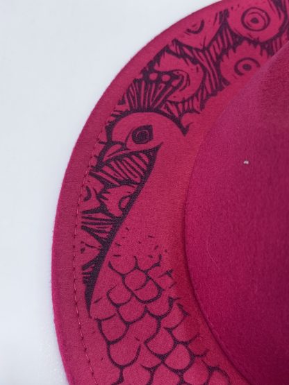 Fedora Hat with Peacock Engraveing. - Image 5