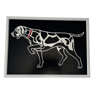 Pointer dog faux stained‑glass panel, A3 size inlayed MDF wall art