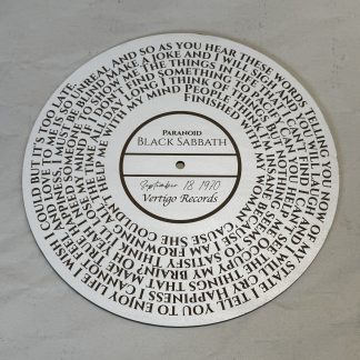 Paranoid Lyrics, Black Sabbath Commemorative Plaque