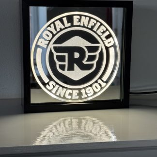 Royal Enfield Illuminated Mirror Lightbox – 150mm Square, USB Powered