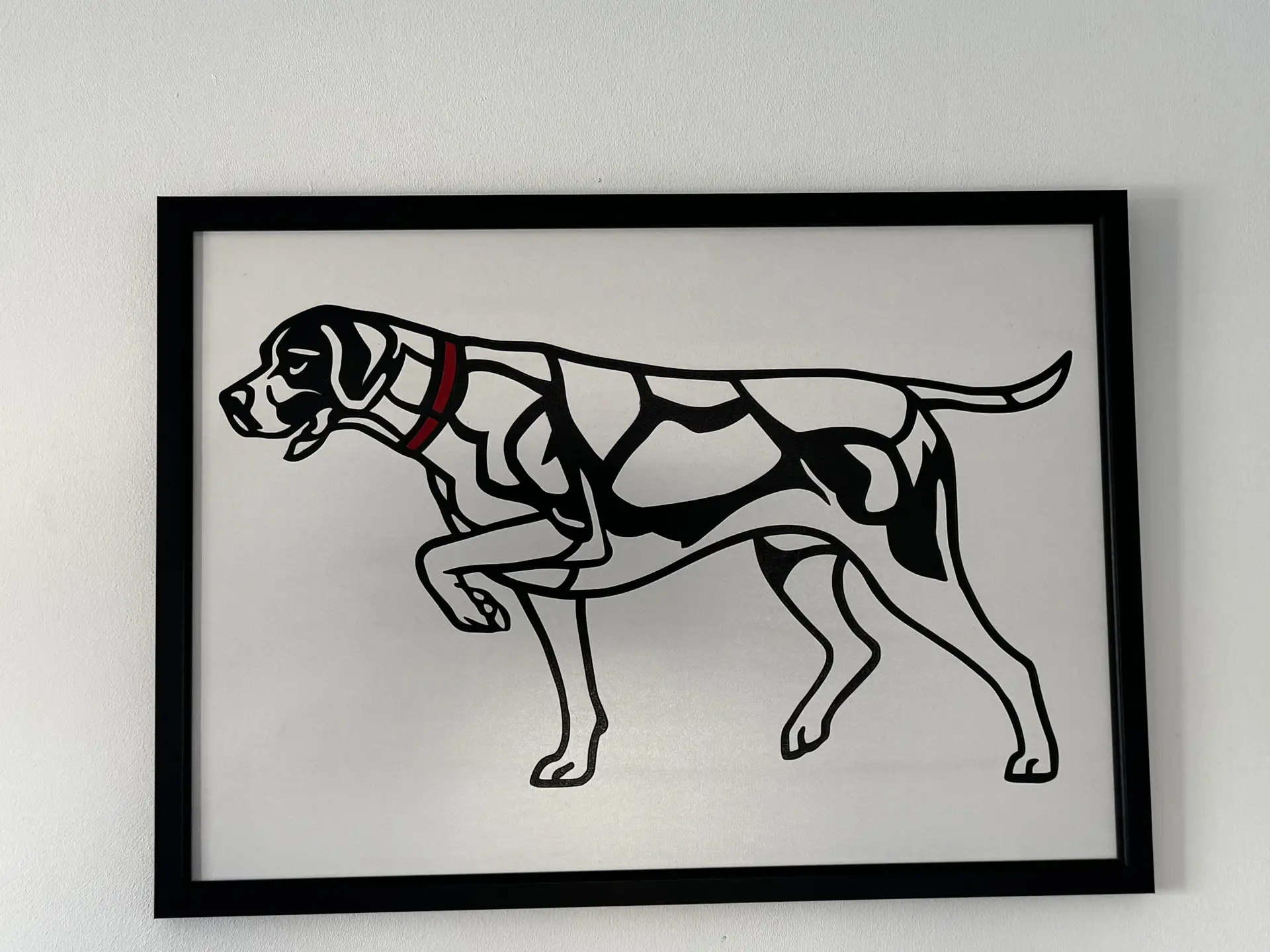 Pointer dog faux stained‑glass panel, A3 size inlayed MDF wall art