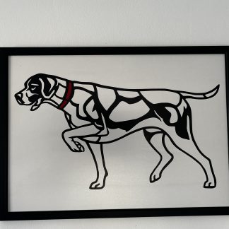 Pointer (White) Decorative Panel – Faux Stained Glass, MDF Inlay