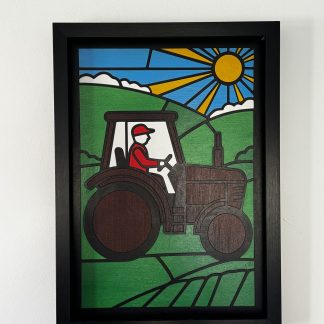 Tractor Decorative Panel – Faux Stained Glass