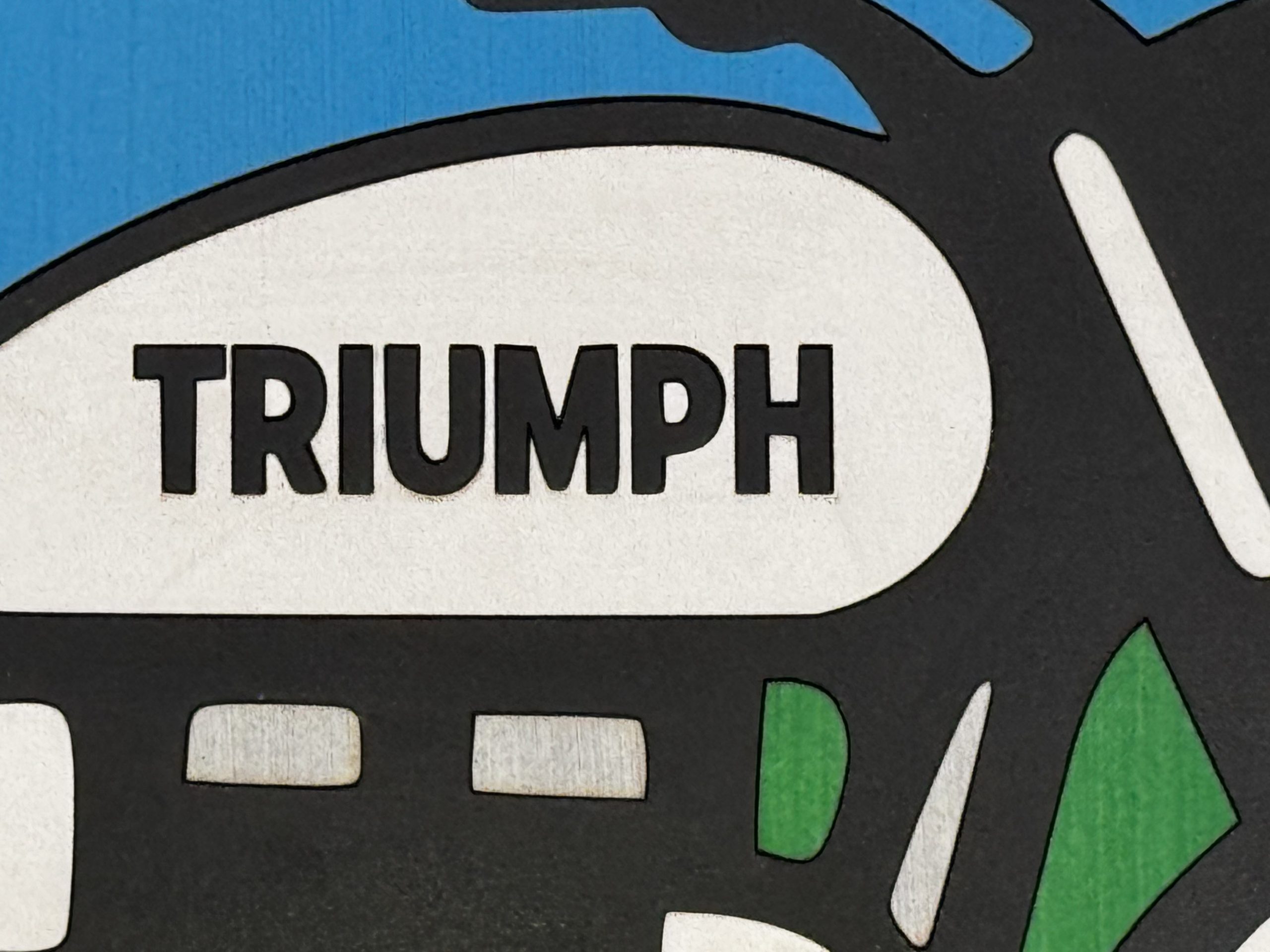Triumph Motorcycle Faux Stained Glass Panel - Image 2