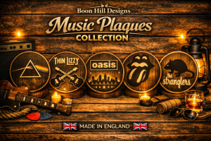 Music Plaque Collection featuring band motifs