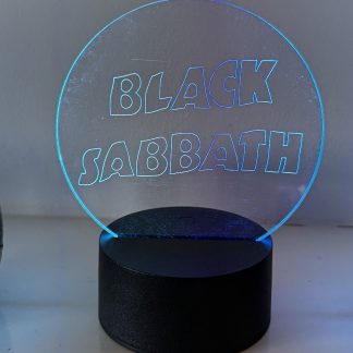 Black Sabbath logo LED night light with 16‑colour remote‑controlled illumination on