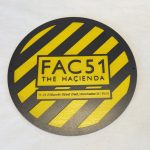 Front view of FAC51 Haçienda 12 inch two‑layer MDF plaque