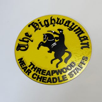 Latest Products - Boon Hill Designs - Custom Plaques, Signs & Gifts Front view of Highwayman Rock Disco 12 inch two‑layer MDF plaque