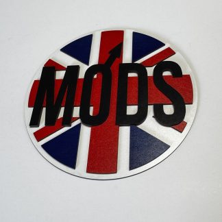 MODS emblem in MDF with Union Jack background